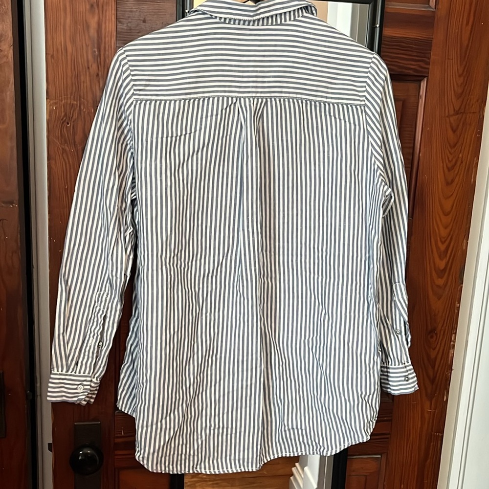 Sundance Linen Button Up Striped Size Medium - image 6